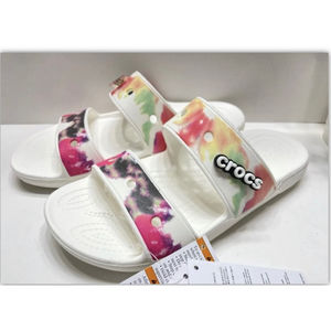 Classic Crocs Tie Dye Graphic Sandal White/Multi Relaxed Fit M9/W11 Unisex
